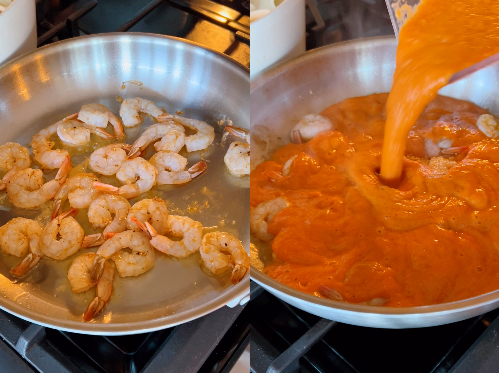 Roasted Red Pepper Pasta with Shrimp